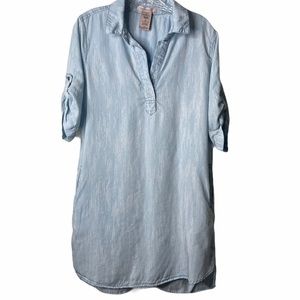 Philosophy Chambray Light Blue Shirt Dress Size M